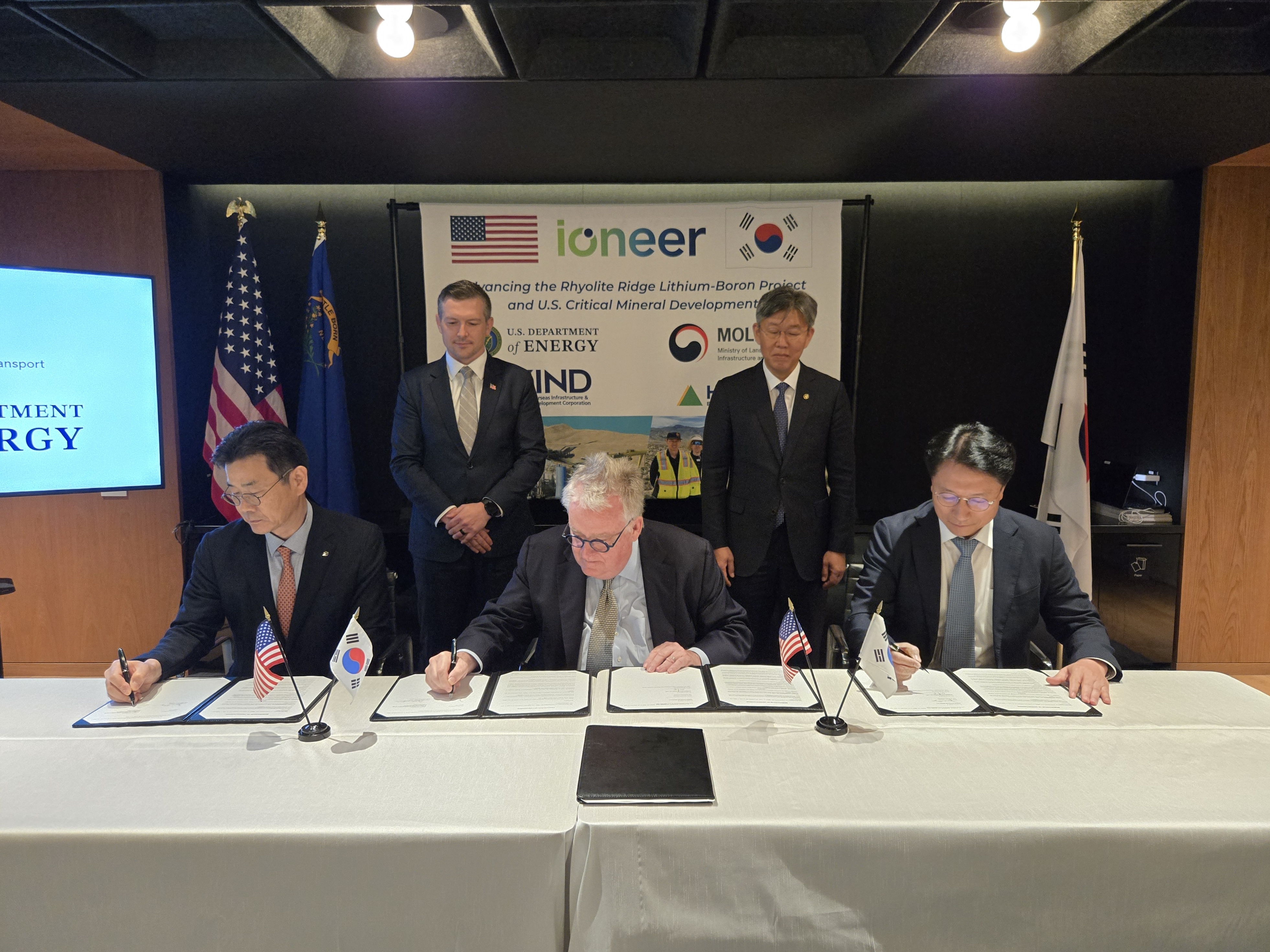 Memorandum of Understanding (MOU) Signing Ceremony for Cooperation on the Rhyolite Ridge Lithium-Boron Refinery Project in Nevada, U.S.