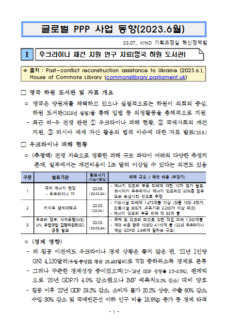 [월별] 글로벌 PPP 사업 동향(2023.6월)