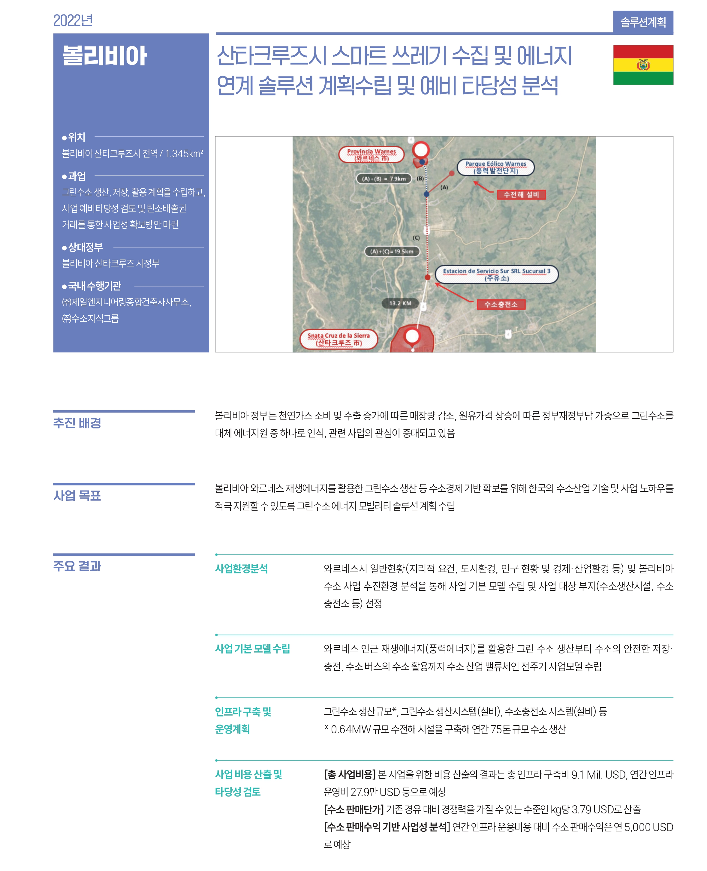 볼리비아 관련 사업 내용